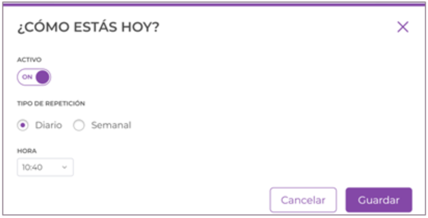 Programar 'Como estás hoy'