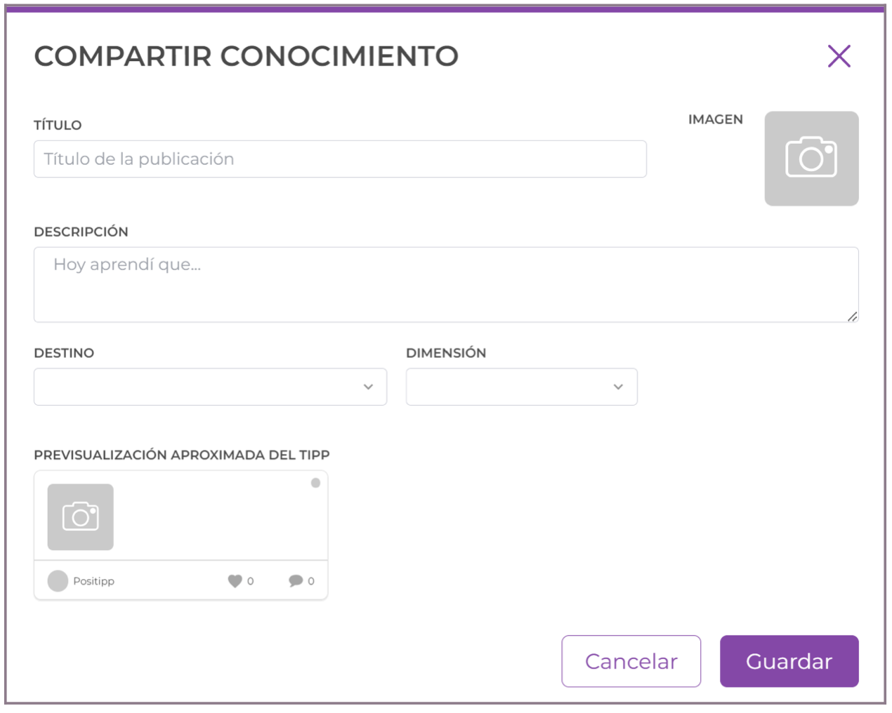 Crear nuevo Tipp compartir conocimiento